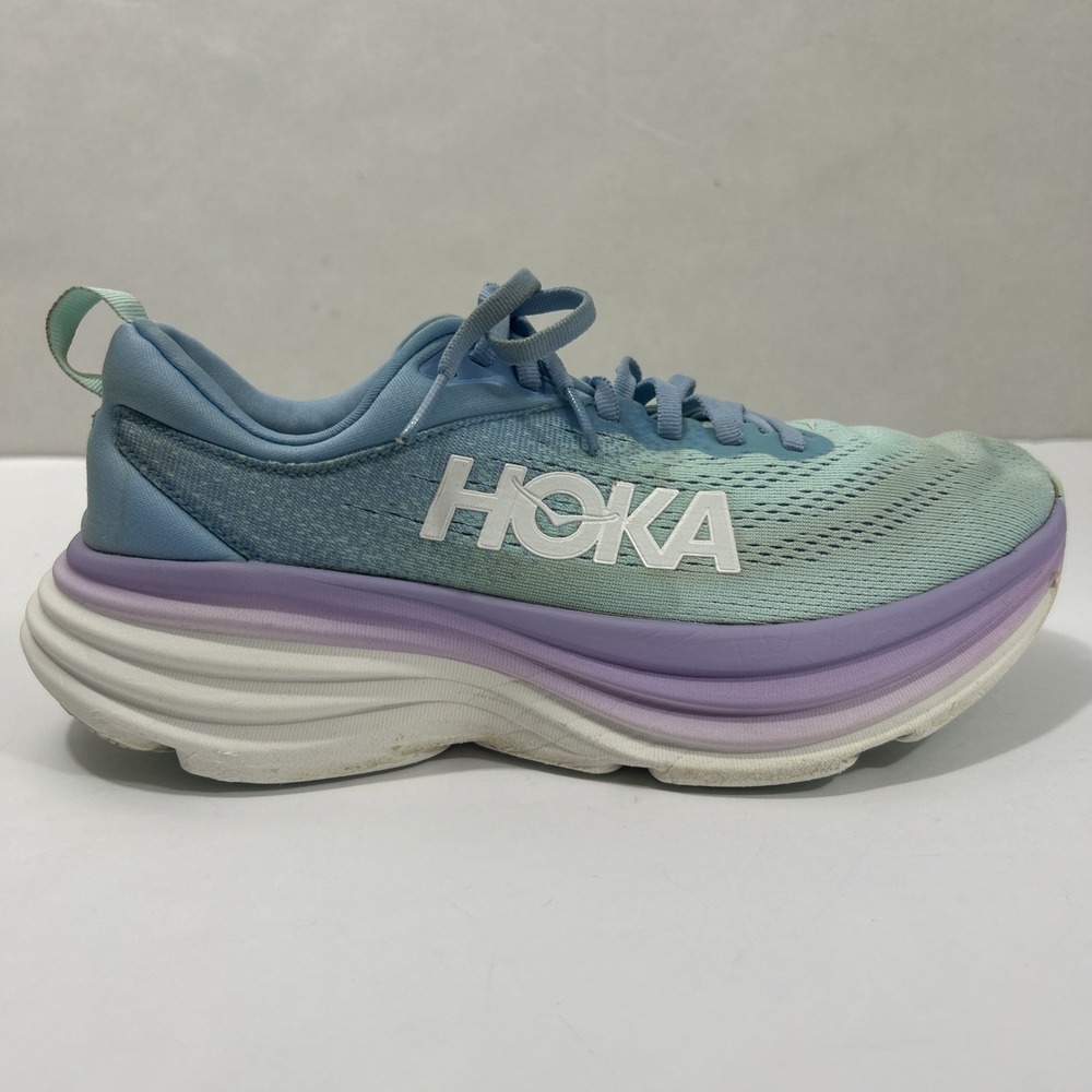 Hoka One One Women's Bondi 8 Running Shoes Size 8B Airy Blue/Sunlit Ocean
